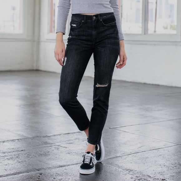 RSQ Denim - RSQ black jeans, size 0/ 24, style Vintage Mom distressed